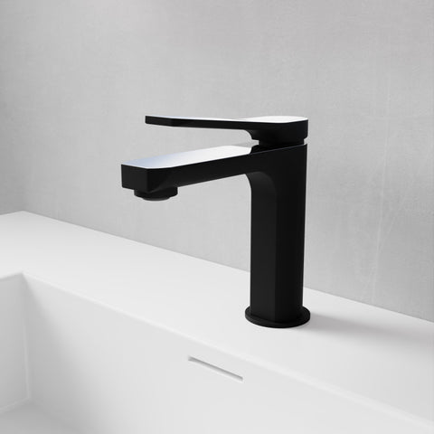 L-AZ900MB-CH - ANZZI Single Handle Single Hole Bathroom Faucet With Pop-up Drain in Matte Black & Chrome