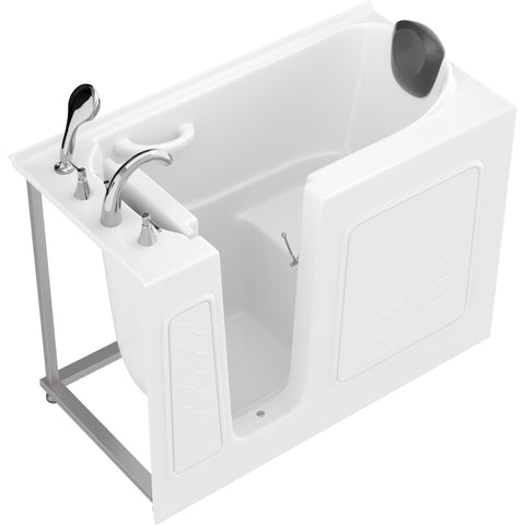 ANZZI 53 - 60 in. x 26 in. Left Drain Soaking Walk-in Tub in White