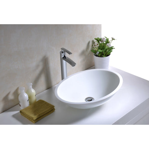 LS-AZ037 - ANZZI Egret Series Deco-Glass Vessel Sink in White