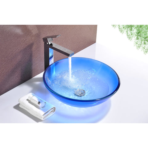 LS-AZ168 - ANZZI Stellar Series Deco-Glass Vessel Sink in Caribbean Shore