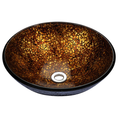 LS-AZ165 - ANZZI Stellar Series Deco-Glass Vessel Sink in Idol Gold