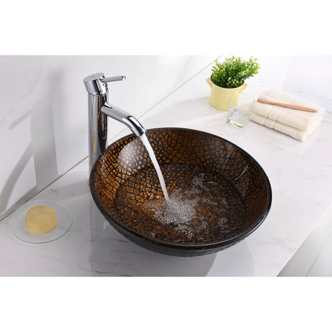 LS-AZ199 - ANZZI Nile Series Vessel Sink in Rugged Hide