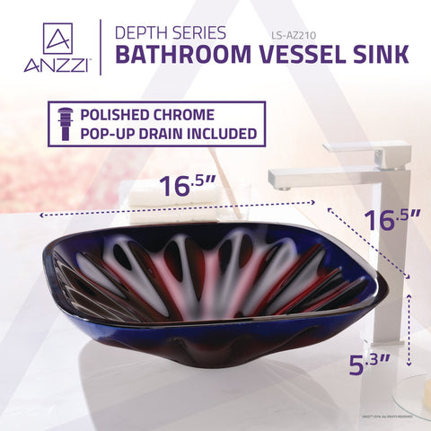 ANZZI Depth Series Vessel Sink in Multi Color