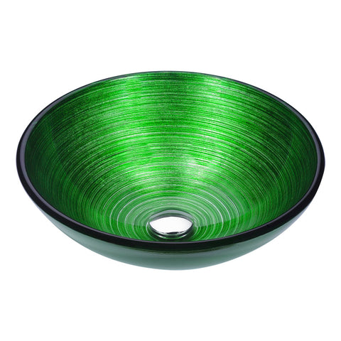 LS-AZ8224 - ANZZI Gardena Series Deco-Glass Vessel Sink in Brushed Green