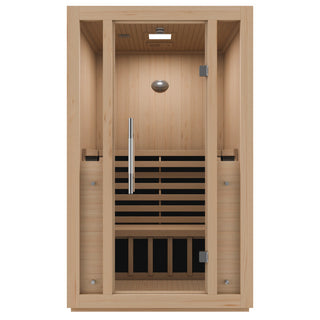 SC-SS0011-0S - SteamSpa Fiji 2-Person Carbon FAR Infrared Hemlock Wooden Indoor Home Sauna Room with LED Touch Control Panel