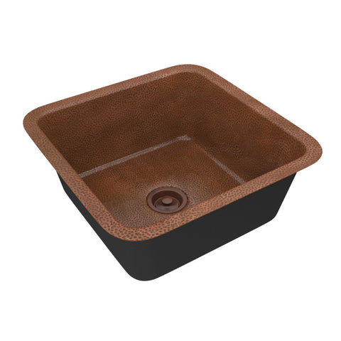 ANZZI Malta Drop-in Handmade Copper 19 in. 0-Hole Single Bowl Kitchen Sink in Hammered Antique Copper