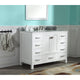 VT-MRCT0048-WH - ANZZI Chateau 48 in. W x 22 in. D Bathroom Bath Vanity Set in White with Carrara Marble Top with White Sink