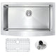 ANZZI Elysian Farmhouse Stainless Steel 32 in. 0-Hole Single Bowl Kitchen Sink in Brushed Satin