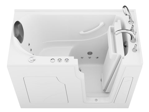 ANZZI Coupe Premier 53 - 60 in x 28 in. Right Drain Whirlpool Jetted Walk-in Tub in White