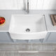 ANZZI Prisma Series Farmhouse Solid Surface 36 in. 0-Hole Single Bowl Kitchen Sink with 1 Strainer