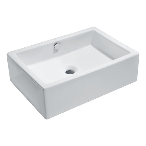 ANZZI Deux Series Ceramic Vessel Sink in White