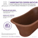 Nero 70 in. Handmade Copper Double Slipper Flatbottom Non-Whirlpool Bathtub in Hammered Antique Copper