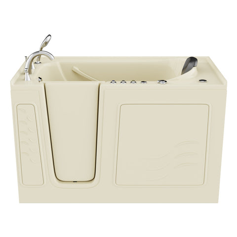 ANZZI Coupe Series 30 in. x 60 in. Left Drain Quick Fill Walk-In Whirlpool and Air Tub with Powered Fast Drain in Biscuit