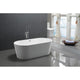 ANZZI Chand 55 in. Acrylic Flatbottom Freestanding Bathtub in White