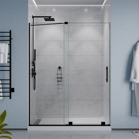 ANZZI Longboat Series 60 in. x 76 in. Semi-Frameless Shower Door with TSUNAMI GUARD