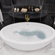 Lusso Series 76 in. x 41 in. Flat Bottom Solid Surface Freestanding Soaking Bathtub with Center Drain in Matte White