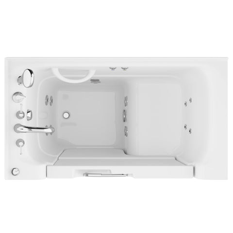 AZ2953WCALWH - ANZZI Coupe Series 29 in. x 53 in. Left Drain Wheelchair Access Walk-In Whirlpool Tub with Powered Fast Drain in White