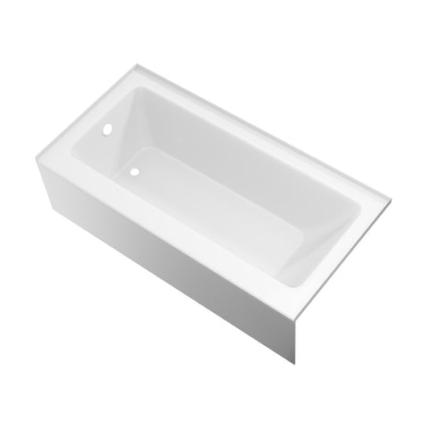 ANZZI Saba 60 in. Left Drain Soaking Front Skirted Bathtub in White