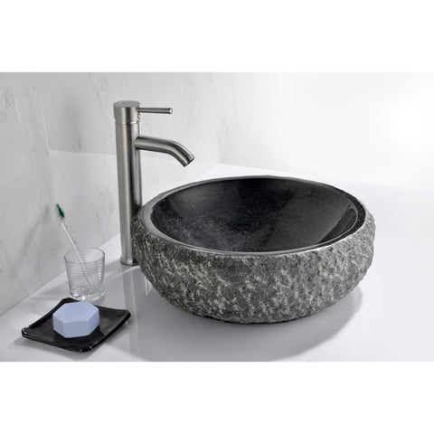 LS-AZ144 - ANZZI Dragons Ash Vessel Sink in Mandy Black