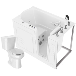 ANZZI 52 in. x 30 in. Right Drain Whirlpool Jetted Bathtub in White with Rounded Toilet and Soft Close Lid