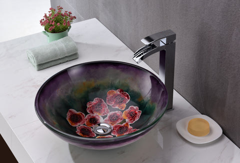 Panye Series Vessel Sink in Hand Painted Mural