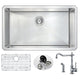 ANZZI VANGUARD Undermount 32 in. Single Bowl Kitchen Sink with Locke Faucet in Polished Chrome