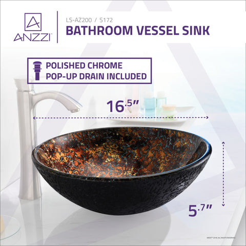 ANZZI Tuasavi Series Vessel Sink in Molten Gold