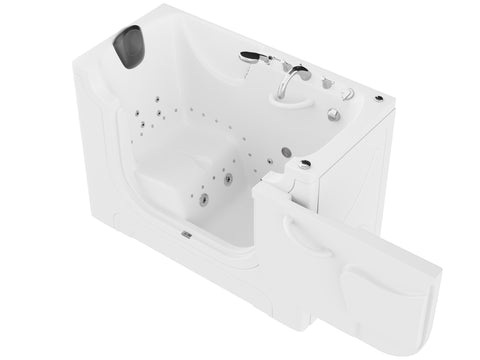 ANZZI 30 in. x 60 in. Right Drain Wheelchair Access Walk-In Whirlpool and Air Tub with Powered Fast Drain in White