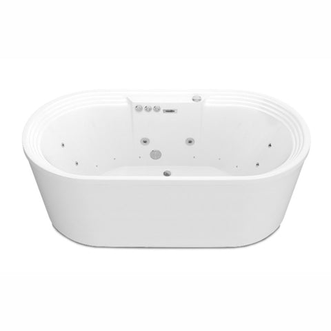 FT-AZ201 - ANZZI Sofi Series  in. x 34 in. Acrylic Combination 50 Gallon Capacity Freestanding Bathtub with Center Drain in White