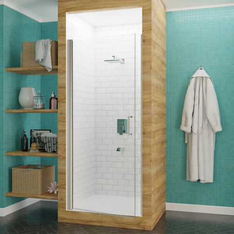 ANZZI Lancer 29 in. x 72 in. Semi-Frameless Shower Door with TSUNAMI GUARD