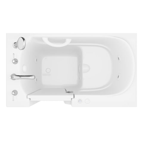 AZB2646LWH - ANZZI Value Series 26 in. x 46 in. Left Drain Quick Fill Walk-in Whirlpool Tub in White