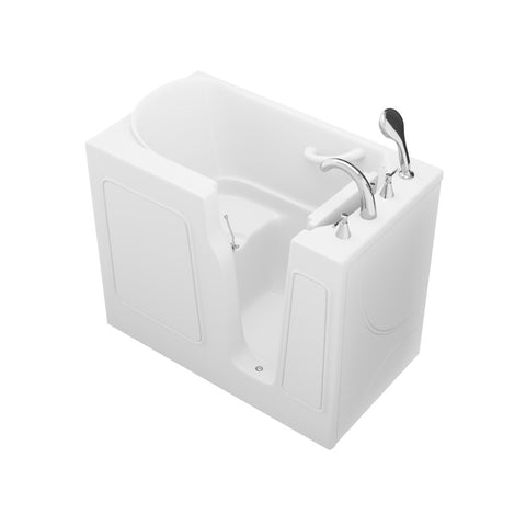 ANZZI Value Series 26 in. x 46 in. Right Drain Quick Fill Walk-in Soaking Tub in White