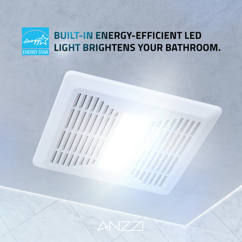 Daisy Series 80 CFM Ceiling Mount Bathroom Exhaust Fan with Brilliant LED Light and ENERGY STAR in Soothing White