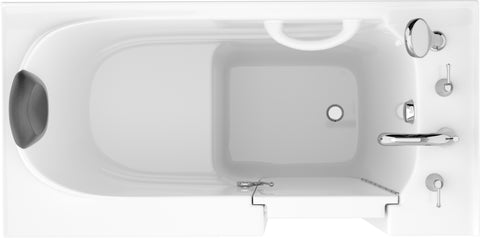 ANZZI 53 - 60 in. x 26 in. Right Drain Soaking Walk-in Tub in White