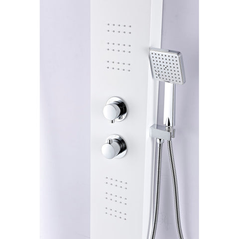 ANZZI Arena Series 60 in. Full Body Shower Panel System with Heavy Rain Shower and Spray Wand in White