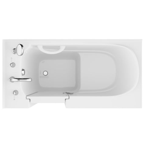 ANZZI 26 in. x 53 in. Left Drain Quick Fill Walk-In Soaking Tub in White