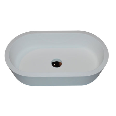 LS-AZ607 - ANZZI Vaine 1-Piece Solid Surface Vessel Sink in Matte White