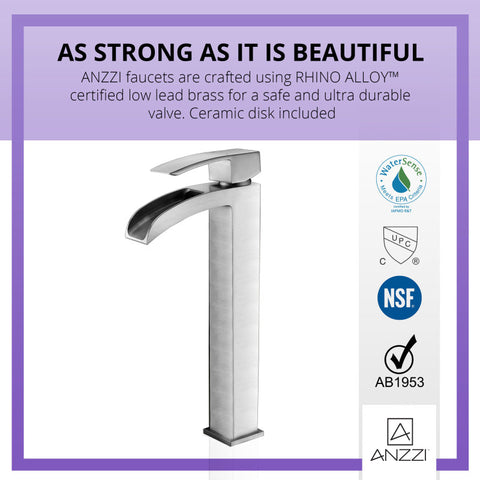 ANZZI Key Series Single Hole Single-Handle Vessel Bathroom Faucet