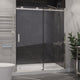 60 in. x 76 in. Frameless Sliding Shower Door with Handle in Brushed Nickel
