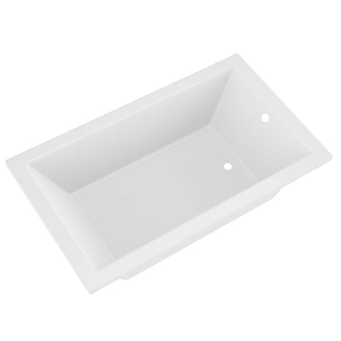 ANZZI Illyrian 6 ft. Acrylic Reversible Drain Rectangular Bathtub in White with 3-Piece Faucet and Handshower