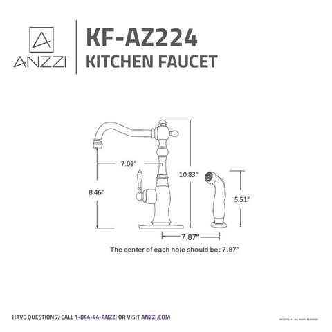 Highland Single-Handle Standard Kitchen Faucet with Side Sprayer in Oil Rubbed Bronze