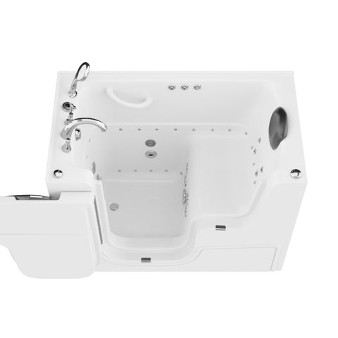 AZ2953WCALWD - ANZZI Coupe Series 29 in. x 53 in. Left Drain Wheelchair Access Walk-In Whirlpool and Air Tub with Powered Fast Drain in White