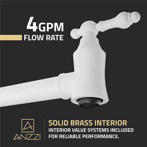 ANZZI Marca 360-Degree 24" Wall Mounted Pot Filler with Dual Swivel