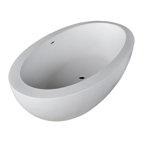 FT504-0025 - ANZZI Lusso 6.3 ft. Solid Surface Classic Soaking Bathtub in Matte White and Kros Faucet in Chrome