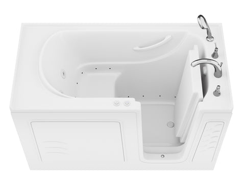 ANZZI Value Series 30 in. x 60 in. Right Drain Quick Fill Walk-In Whirlpool and Air Tub in White