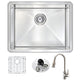 KAZ2318-130 - ANZZI VANGUARD Undermount 23 in. Single Bowl Kitchen Sink with Sails Faucet in Brushed Nickel