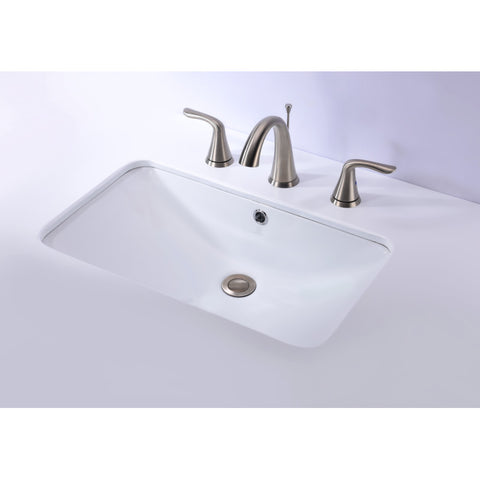 ANZZI Lanmia Series 24 in. Ceramic Undermount Sink Basin in White