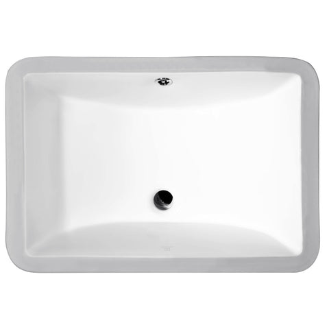 ANZZI Pegasus Series 21 in. Ceramic Undermount Sink Basin in White