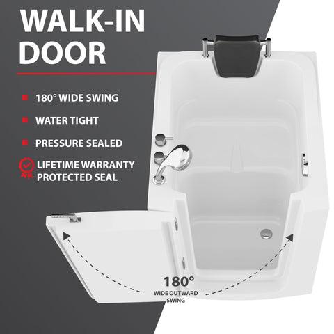 Coupe Series 32 in. x 38 in. Right Swinging Door Walk-In Air Tub in White