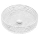 LS-AZ908 - ANZZI Celeste Round Clear Glass Vessel Bathroom Sink with Faceted Pattern